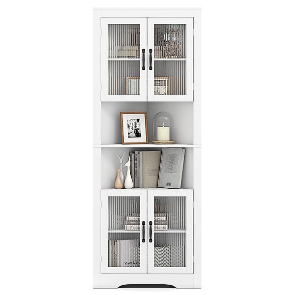 KOMFOTTEU Hochschrank 6-stufiger Eckschrank mit verstellbaren günstig online kaufen