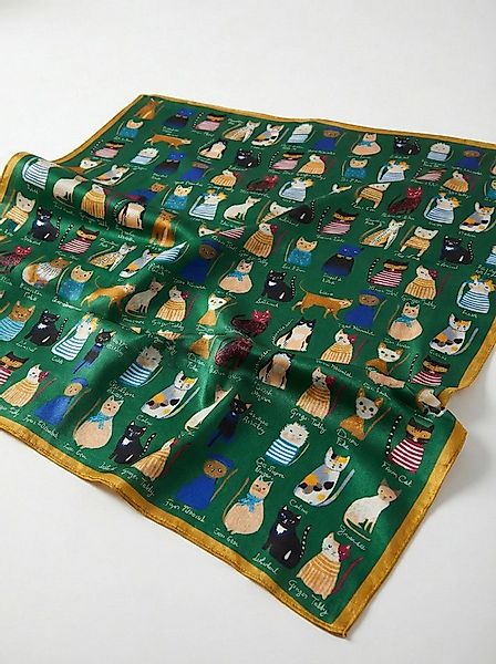 Kleelein Seidentuch 100% Maulbeerseidentuch Halstuch Katzen perfekte Gesche günstig online kaufen