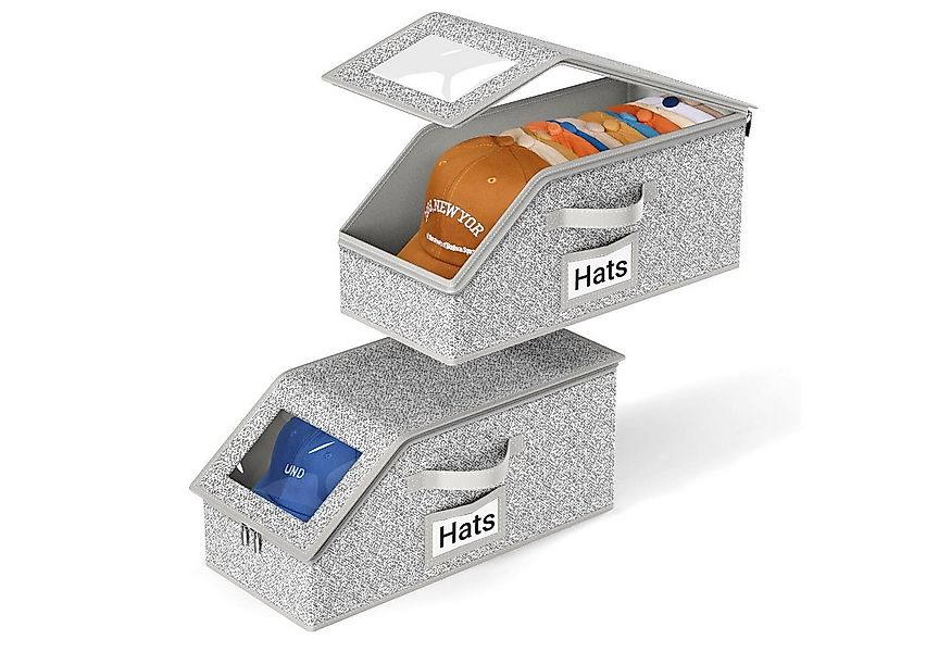 Coonoor Aufbewahrungsbox 2er Set Stapelbare Hutaufbewahrung für Baseballmüt günstig online kaufen