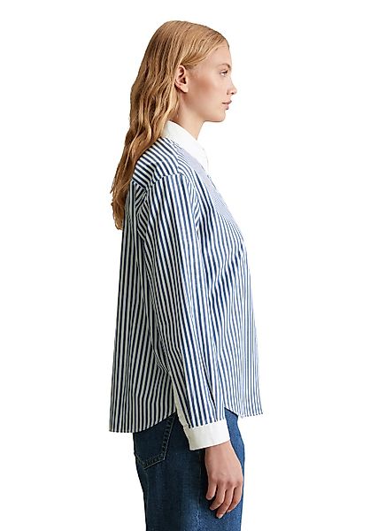 Marc OPolo DENIM Langarmbluse gestreift, weißer Kragen und Manschette günstig online kaufen