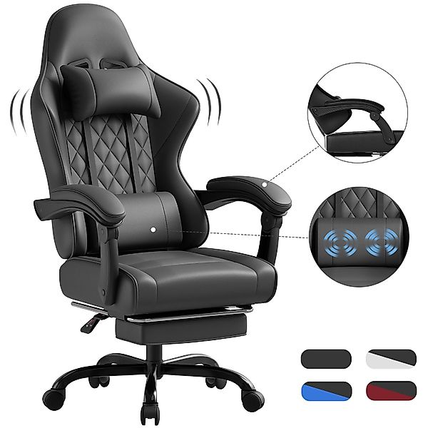 HOMALL Gaming-Stuhl Massage-Spielstuhl, Bürostuhl mit Fußstütze, günstig online kaufen