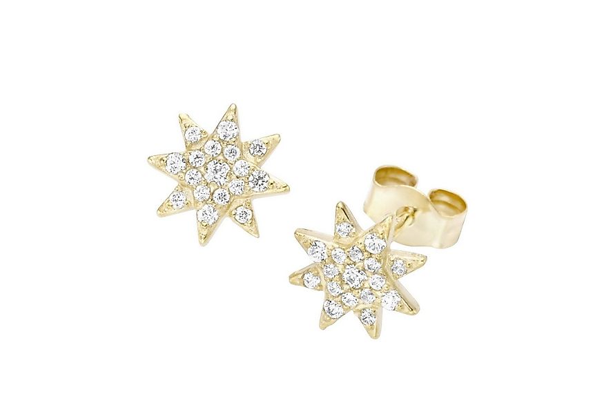 Luigi Merano Paar Ohrstecker Stern mit Zirkonia, Gold 375 günstig online kaufen