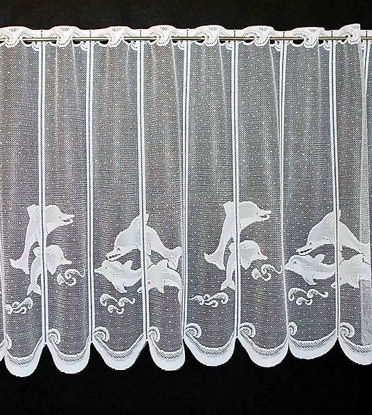 Gardinen Kranzusch Scheibengardine Delfin (1 St), Stangendurchzug, transpar günstig online kaufen