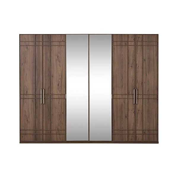 Xlmoebel Kleiderschrank Schlafzimmerschrank in Braun aus Holz mit 6 Türen u günstig online kaufen