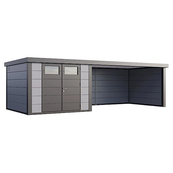 Gerätehaus Classico 3030 mit Lounge XL Rechts 762 cm x 238 cm Hellgrau günstig online kaufen