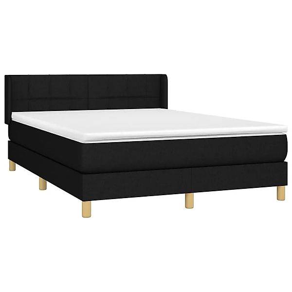 vidaXL Boxspringbett mit Matratze Schwarz 140x190 cm Stoff 3130267 günstig online kaufen