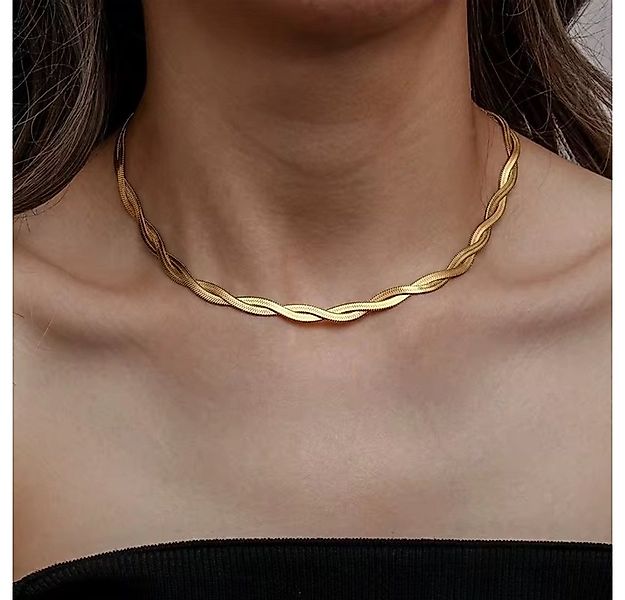 ROUGEMONT Edelstahlkette Wasserfeste Damen Halskette Edelstahl 18K Gold, Wa günstig online kaufen