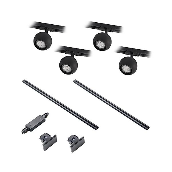 Lindby Stromschienenleuchte Linaro 9627137 Modern in Schwarz aus Metall 4-f günstig online kaufen