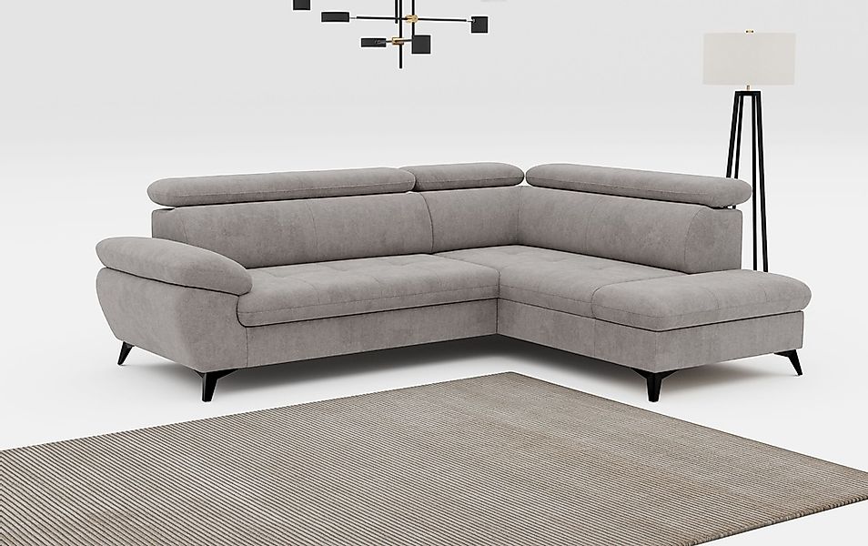 COTTA Ecksofa "Hudson L-Form, B: 256 cm" mit Kopfteilverstellung, optional günstig online kaufen