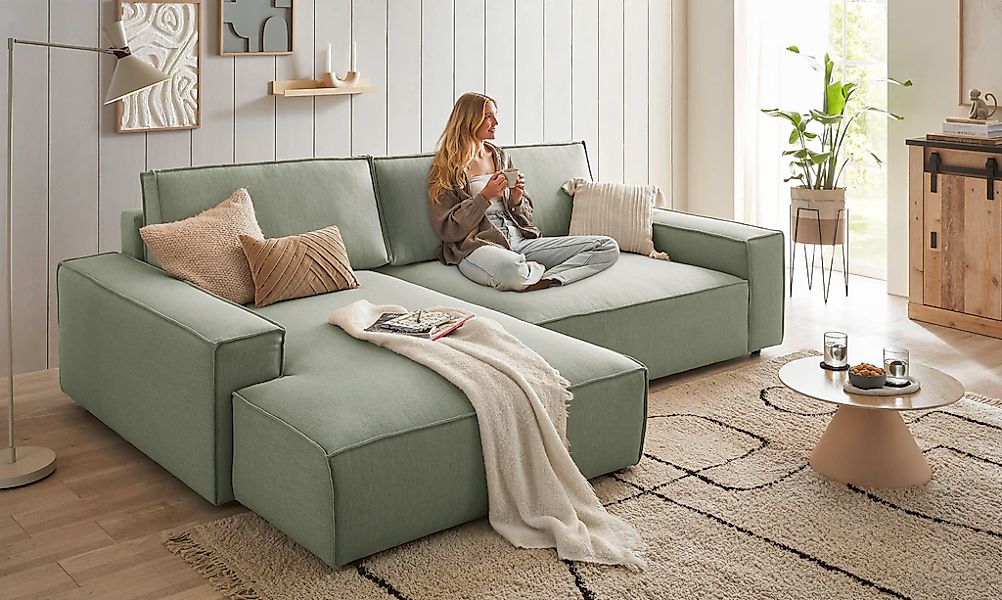 Home affaire Ecksofa "NEU: SHERWOOD XXL 284, Big-Sofa L-Form, tiefe Sitzflä günstig online kaufen