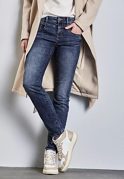 STREET ONE Slim-fit-Jeans, in mittelblauer Waschung günstig online kaufen