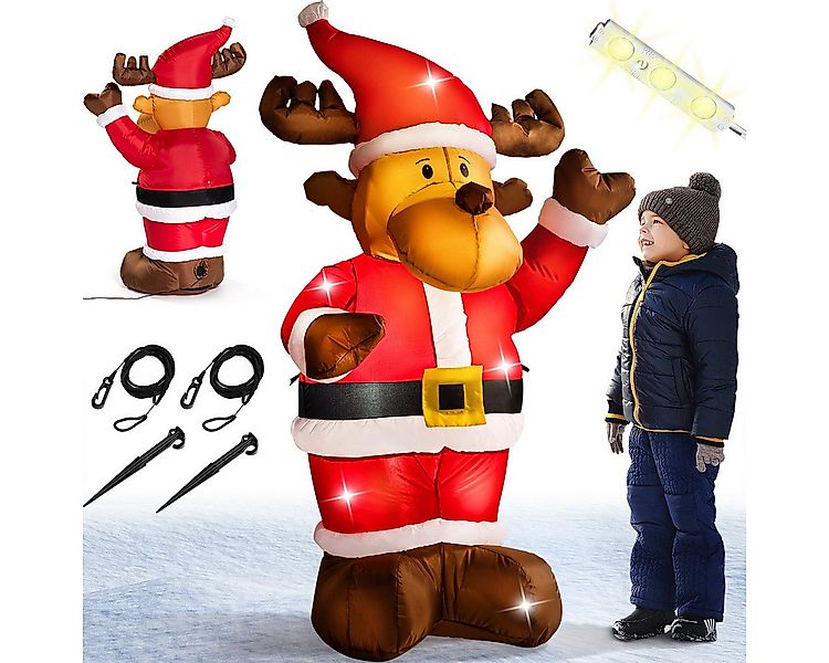 monzana Tierfigur, Aufblasbares Rentier 135cm LED Beleuchtet Befestigungsma günstig online kaufen