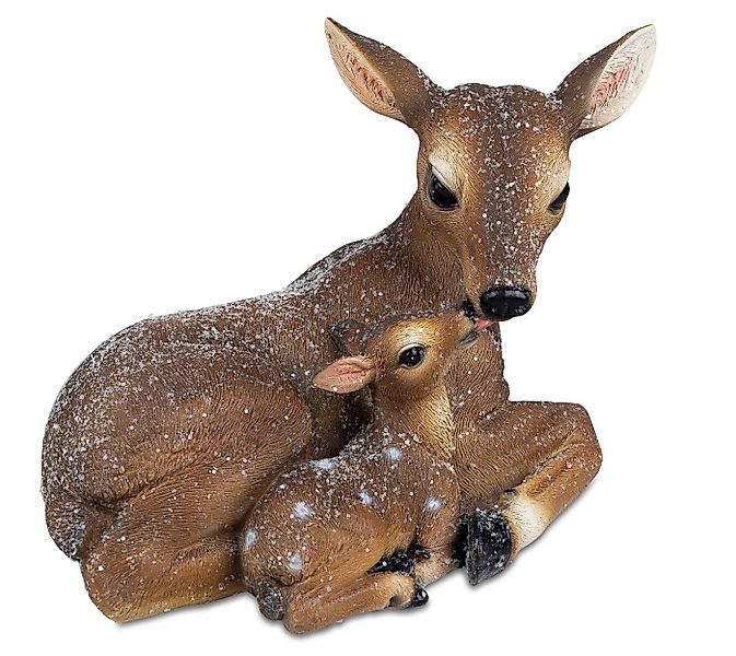 formano Tierfigur Reh mit Kitz Figur Winter Dekofigur handbemalt 19 cm Weih günstig online kaufen