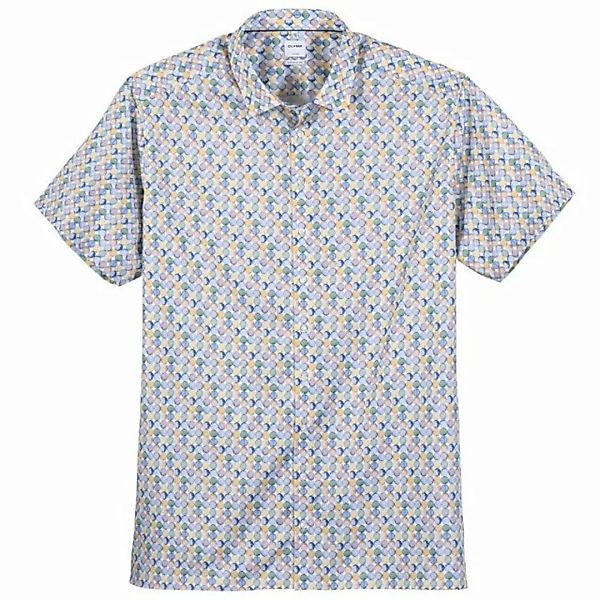 OLYMP Kurzarmhemd Olymp Kurzarmhemd XXL Punkte-Alloverdruck gelb-blau günstig online kaufen