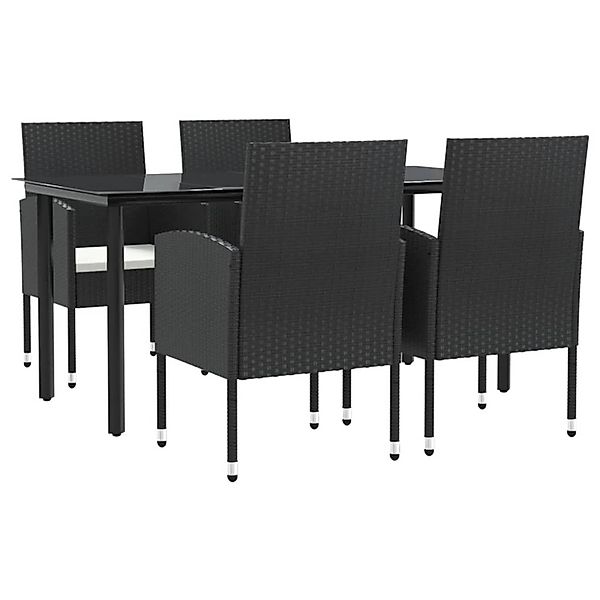 vidaXL 5-Tlg Garten-Essgruppe Schwarz Poly Rattan und Stahl 3203316 günstig online kaufen