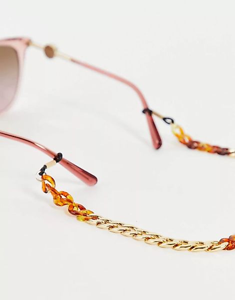 ASOS DESIGN – Grobgliedrige Festival-Sonnenbrillenkette in goldfarbener und günstig online kaufen
