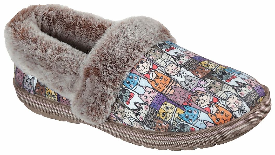Skechers Pantoffel "TOO COZY CHIC CAT", Hausschuh mit witzigem Katzenprint günstig online kaufen