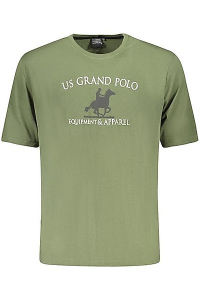 U.S. GRAND POLO T-Shirt Trendy Herren Kurzarm T-Shirt in Grün mit Logo und günstig online kaufen