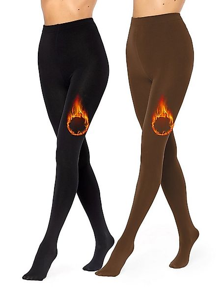 Merry Style Strumpfhose 2er Pack Strumpfhosen Damen Winter Wärme Tights Gef günstig online kaufen