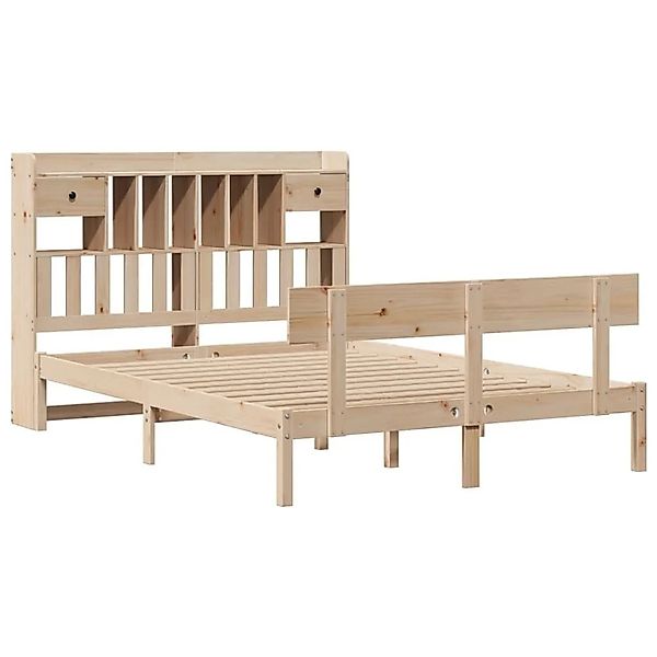 vidaXL Massivholzbett mit Regal ohne Matratze 140x190 cm Kiefernholz 332182 günstig online kaufen