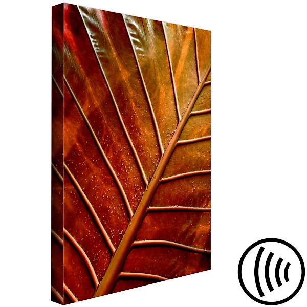 Leinwandbild Kupferblatt - Foto eines Herbstblatts in warmen Farbtönen XXL günstig online kaufen