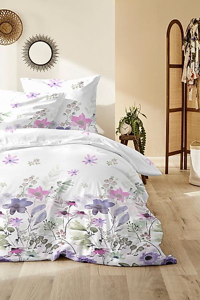 Primera Bettwäsche »Mako-Satin-Bettwäsche Alpine Garden«, mit kunstvollen B günstig online kaufen