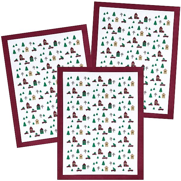 Kracht Geschirrtuch Christmas Town, (Set, 3-tlg., günstig online kaufen