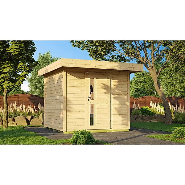 Weka Holz-Gartenhaus Designhaus 172 Flachdach Unbehandelt 314 cm günstig online kaufen