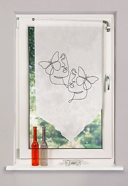 HOME WOHNIDEEN Scheibengardine "SYLIA" Stangendurchzug 1 Stk. tlg. DIGITALB günstig online kaufen