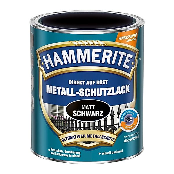 Hammerite Metall-Schutzlack Schwarz matt 2,5, günstig online kaufen