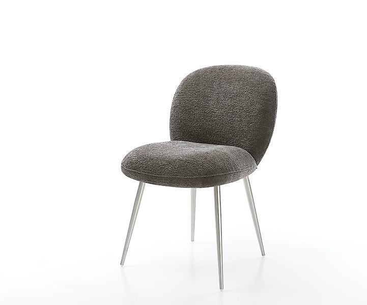 Esszimmerstuhl Nube-Flex Bouclé Soft Schlamm 4-Fuß konisch Edelstahl Tasche günstig online kaufen