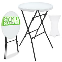 Casaria Stehtisch, mit Husse Weiß Klappbar günstig online kaufen