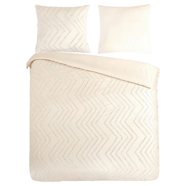 Bettwäsche Zigzag offwhite Polyester B/L: ca. 200x200 cm günstig online kaufen