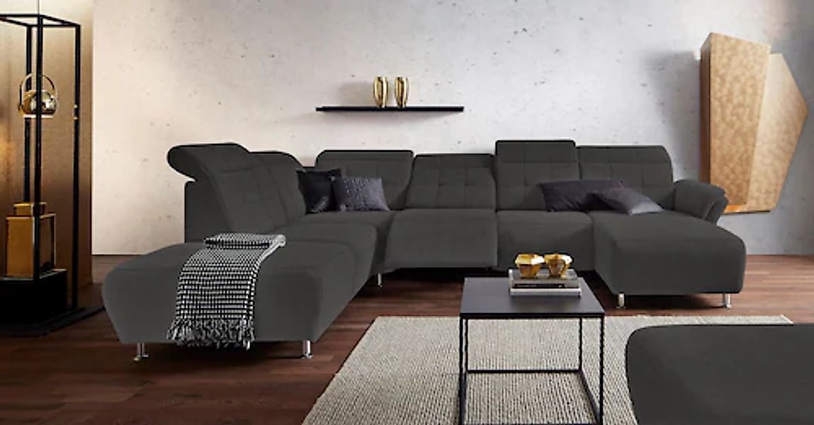 Home affaire Wohnlandschaft »Manhattan U-Form« 2 Sitze mit elektrischer Rel günstig online kaufen