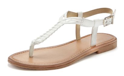Vivance Zehentrenner Sandalette, Sommerschuh,Sandale aus Leder mit Flecht-O günstig online kaufen