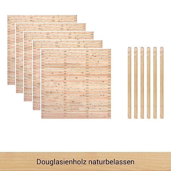 BM Massivholz Zaun Kurt Set 5, günstig online kaufen