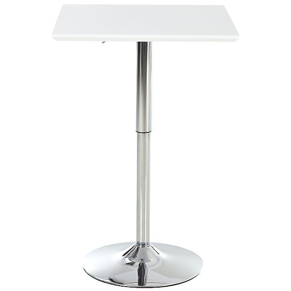 HOMCOM Bartisch Höhenverstellbarer MDF Platte Stahl Weiß 60B x 60T x 69L x günstig online kaufen