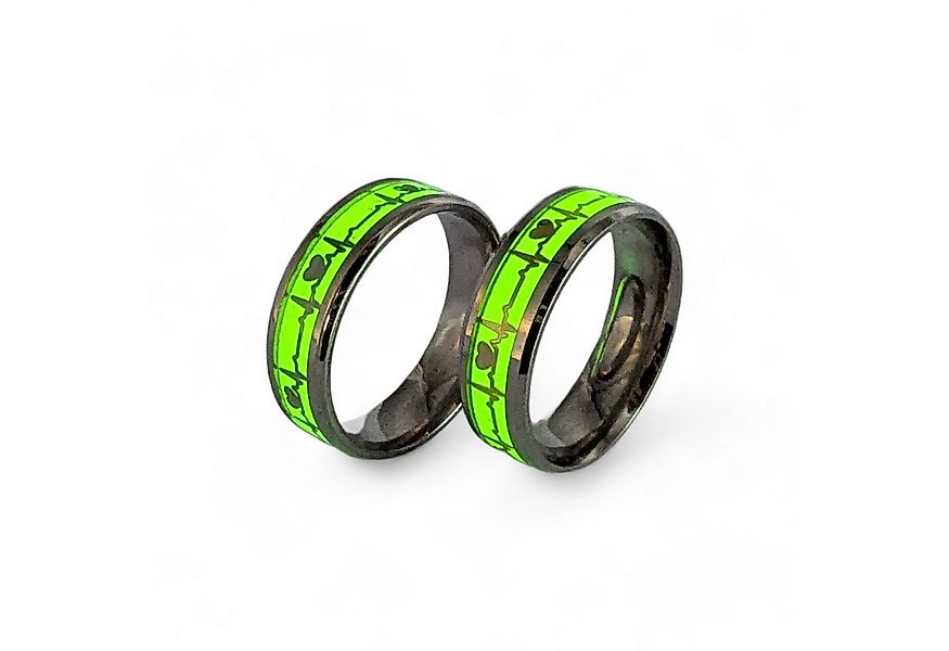 Eyecatcher Fingerring Glowing Ring Herz EKG Herzschlag leuchtet im Dunkeln günstig online kaufen