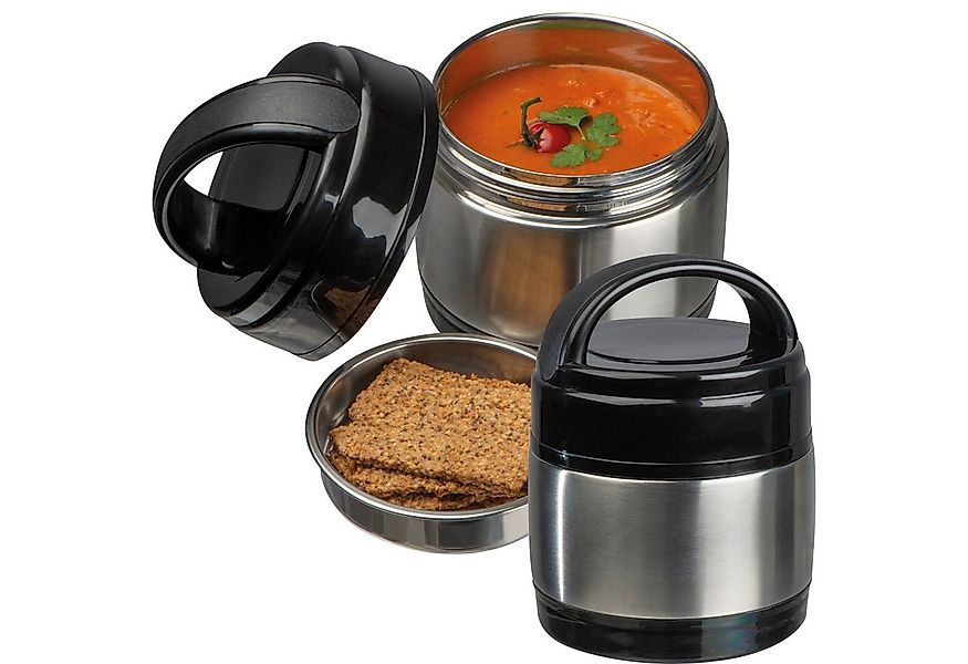 Easy Gifts Aufbewahrungsdose Henkelmann / Brotdose / Lunchbox / Farbe: silb günstig online kaufen