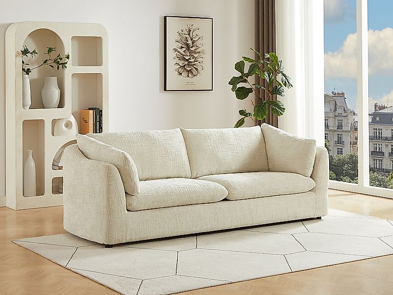 3-Sitzer-Sofa aus strukturiertem beigem Stoff NURABI günstig online kaufen