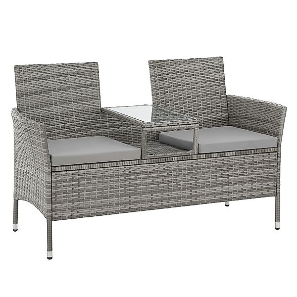 SVITA Gartenbank CHICAGO, 2-Sitzer, Rattanbank, Polyrattan, günstig online kaufen