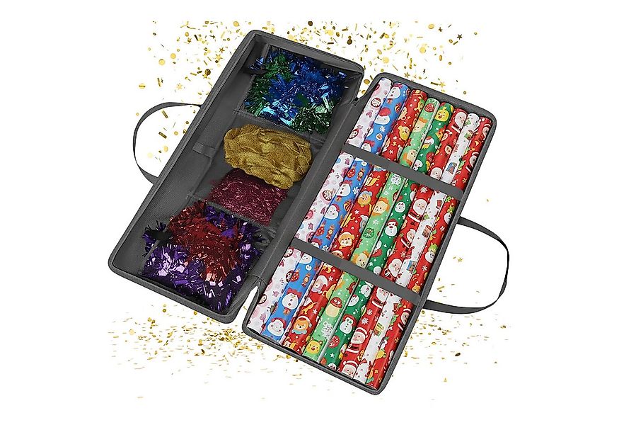 relaxdays Aufbewahrungsbox Geschenkpapier Aufbewahrung, grau günstig online kaufen