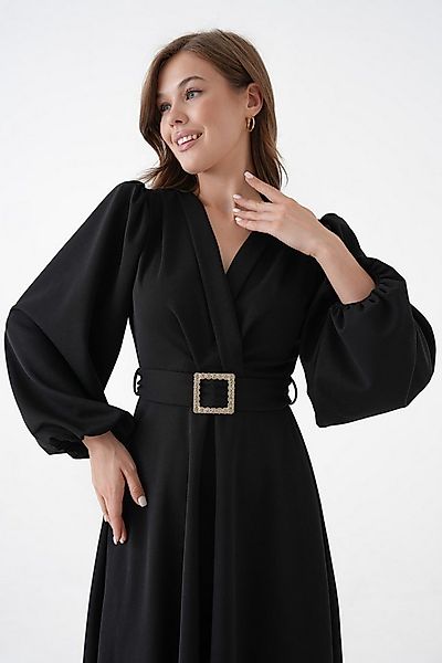 WOMAN VISION Minikleid Modernes langärmeliges Maxikleid mit V-Ausschnitt fü günstig online kaufen