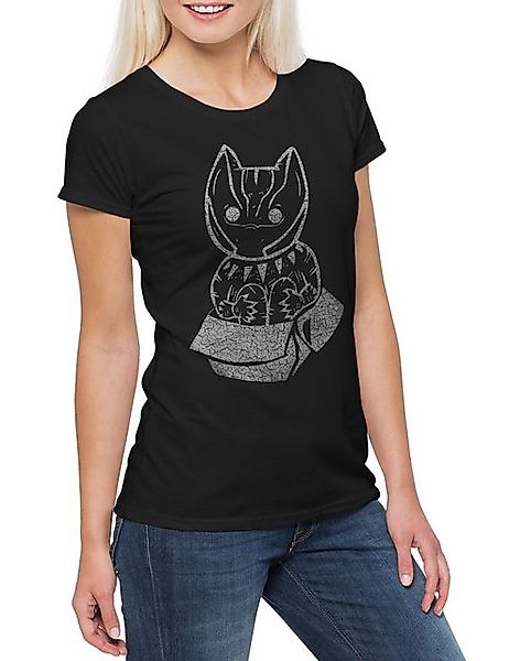 Urban Backwoods Print-Shirt Panther In A Box Damen T-Shirt Cat Cats Katze B günstig online kaufen