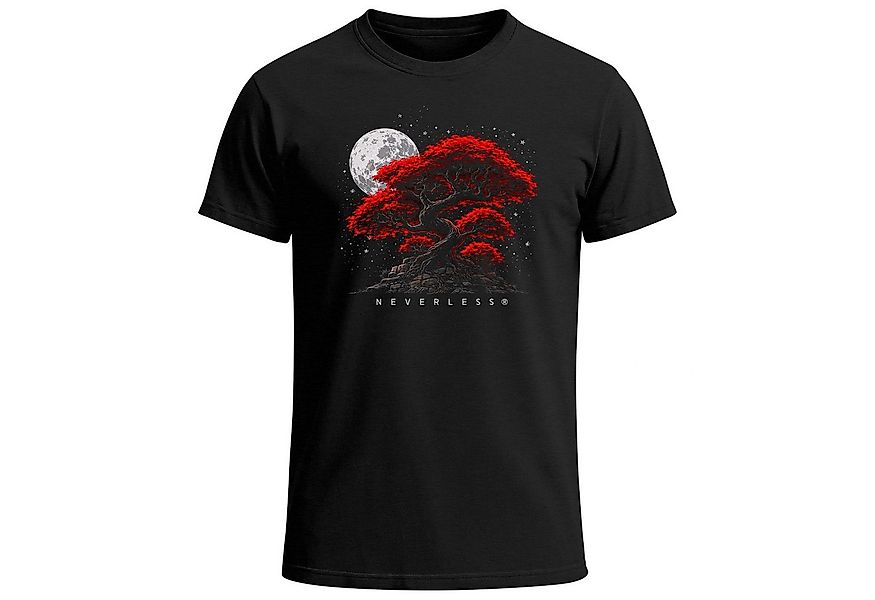 Neverless Print-Shirt Herren T-Shirt Bonsai Baum Grafik Print Natur Illustr günstig online kaufen