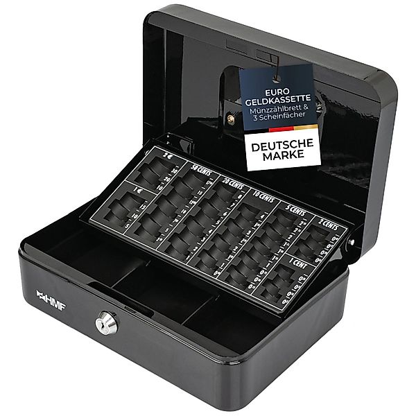 HMF 10022-02 Geldkassette Abschließbar Kasse Euro Münzzählbrett 3 Banknoten günstig online kaufen