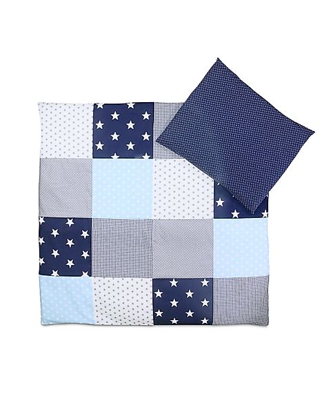 ULLENBOOM ® Kinderbettwäsche Babybettwäsche 2-teilig Blau günstig online kaufen