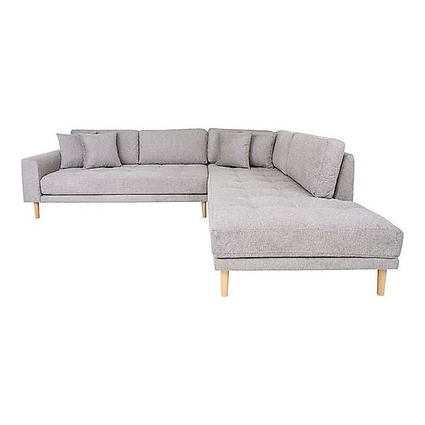 ebuy24 Sofa Lido Ecksofa rechts gewendet mit 4 Kissen hellgrau günstig online kaufen