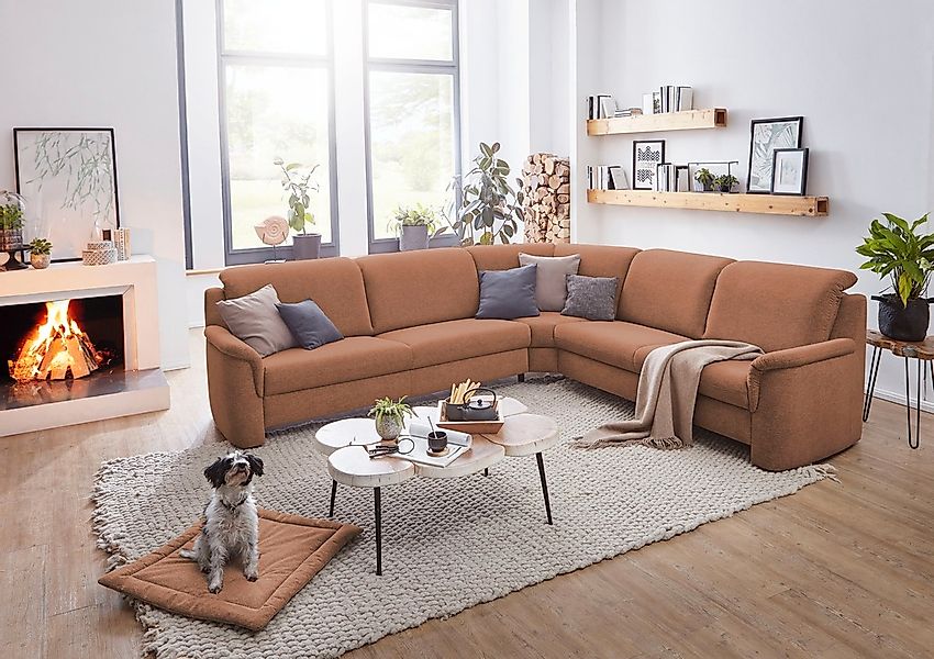 VILLA BECK Ecksofa Garda L-Form, 4 Teile, inklusive Kopfteilverstellung, St günstig online kaufen