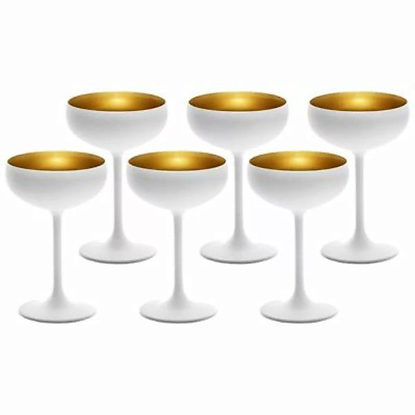 ELEMENTS Champagnerschale Weiß-Gold 6er Set Sektgläser weiß/gold günstig online kaufen